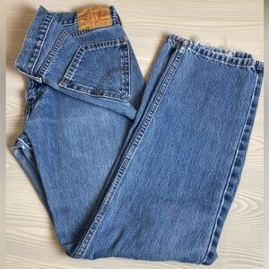 Levi's 505 32x32 Distressed Light Blue Denim Jeans Classic Straight Leg